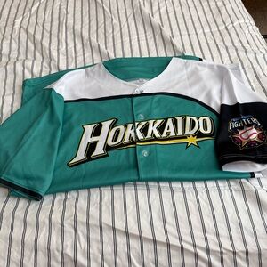 Hokkaido Fighters Teal and White Jersey ordered as Kids Small, fits like kids XL